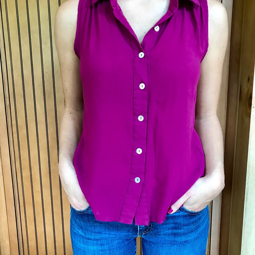 Sleeveless Button-down with Open Back